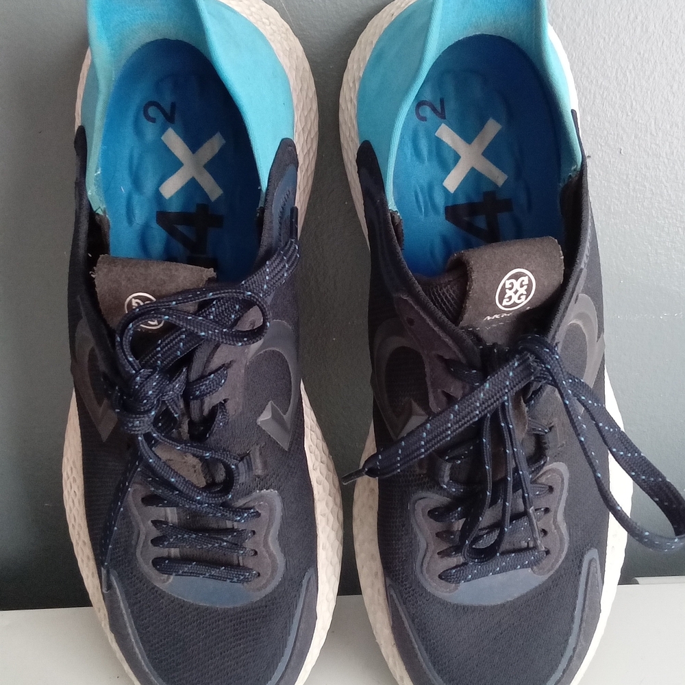 G/FORE‎ MG4+ Golf Shoes Navy Blue Turquoise Mens Spikeless Sneakers G4MS22EF30